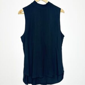 Loft Mock Neck Sleeveless Top XL Black New classic swing long lightweight office